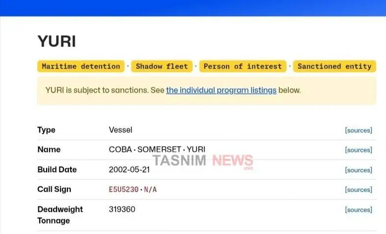 مشخصات نفتکش تحریمی که از تنگه هرمز عبور کرد