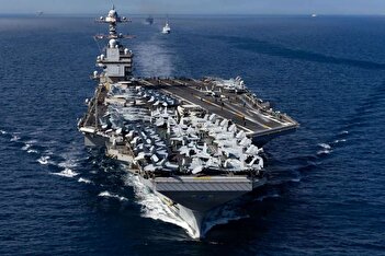 عکس/ مانور سنگین ناو جرالد فورد برای مقابله با موشک ایران