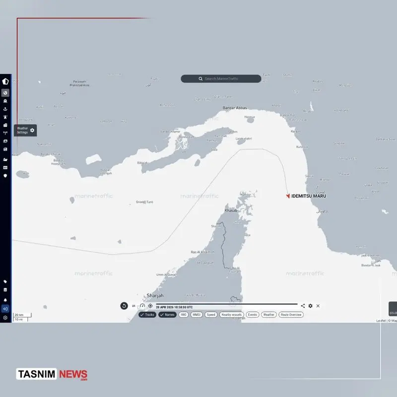 نقشه عبور یک نفتکش ژاپنی از تنگه هرمز