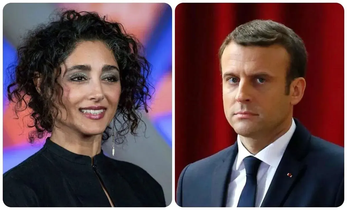 گلشیفته فراهانی و امانوئل ماکرون
