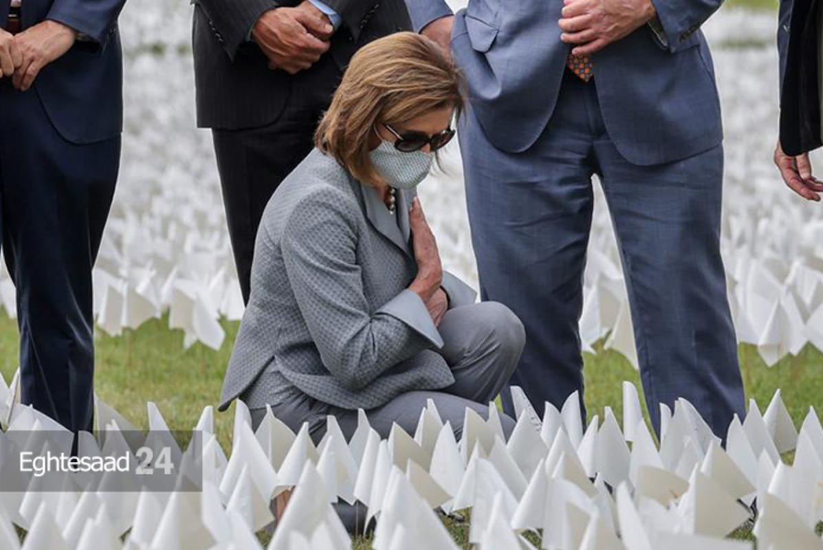 پرچم سفید به یاد قربانیان کرونا در آمریکا