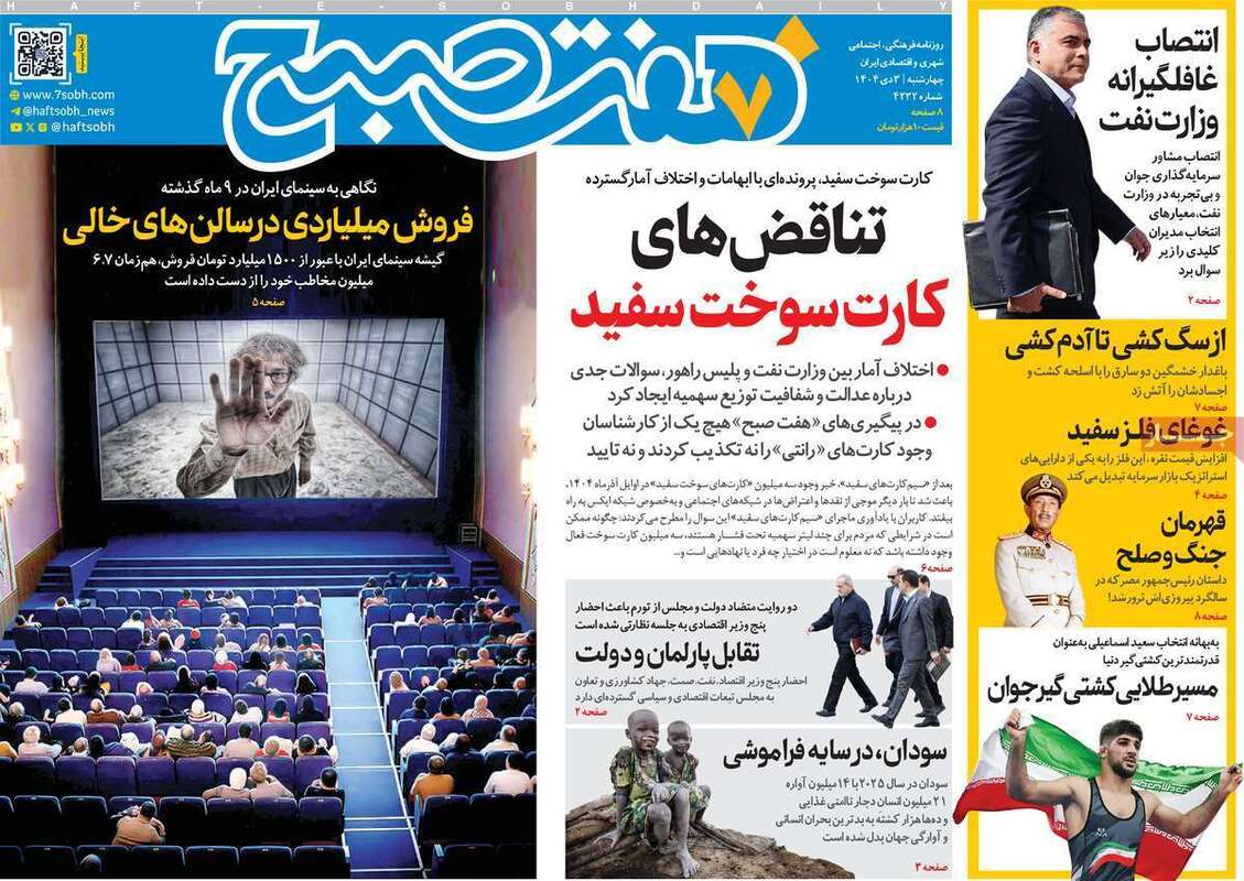 صفحه اول روزنامه‌های سیاسی امروز 3 دی