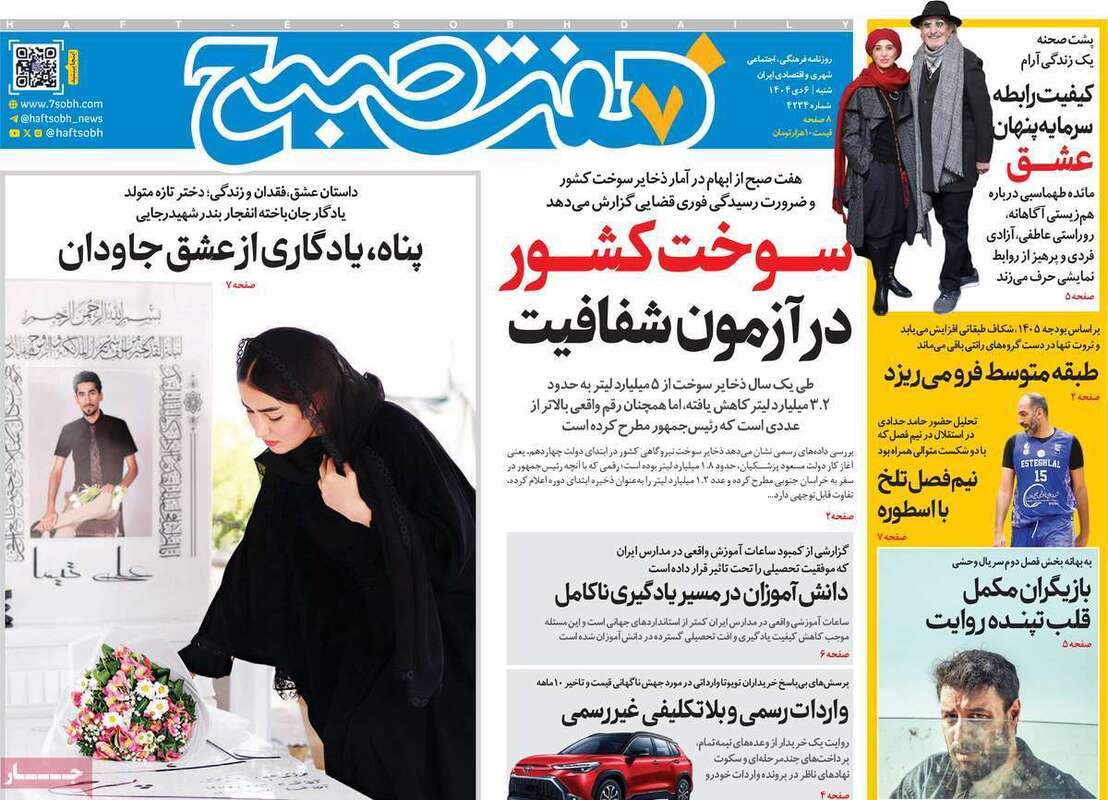 صفحه اول روزنامه‌های سیاسی امروز 6 دی