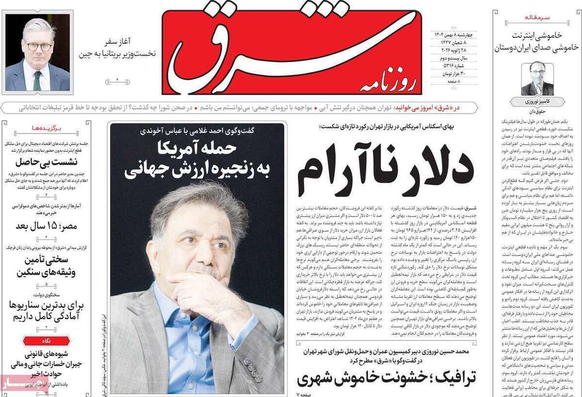 صفحه اول روزنامه‌های سیاسی امروز 8 بهمن