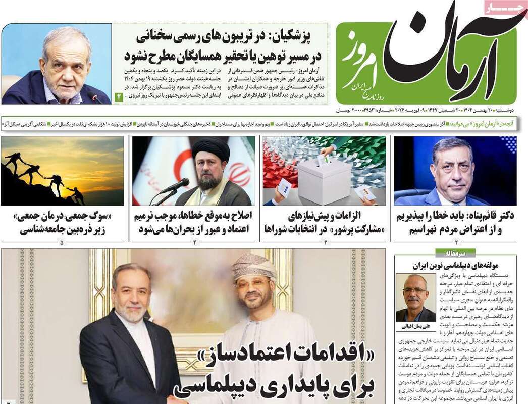 صفحه اول روزنامه‌های سیاسی امروز20بهمن