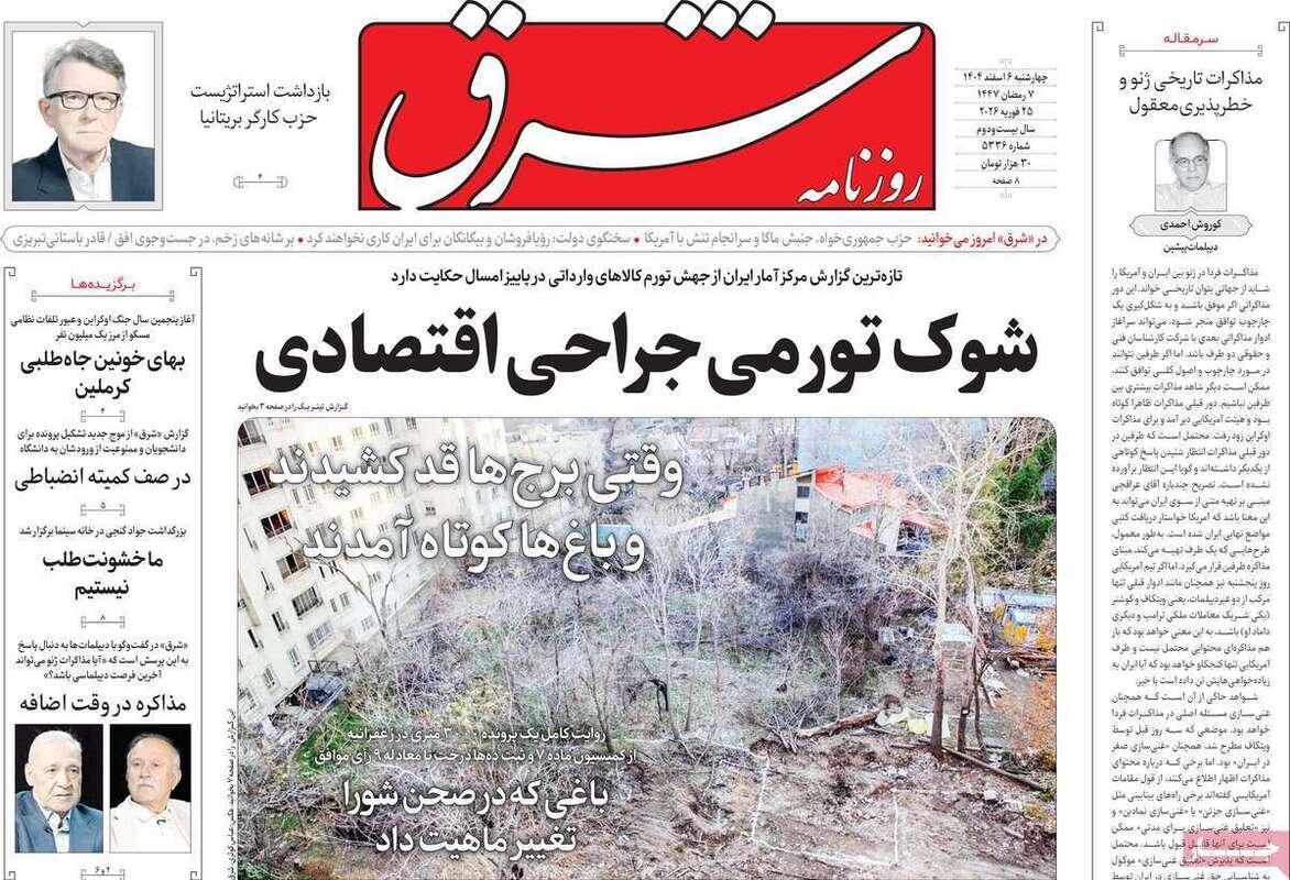 صفحه اول روزنامه‌های سیاسی امروز 6 اسفند