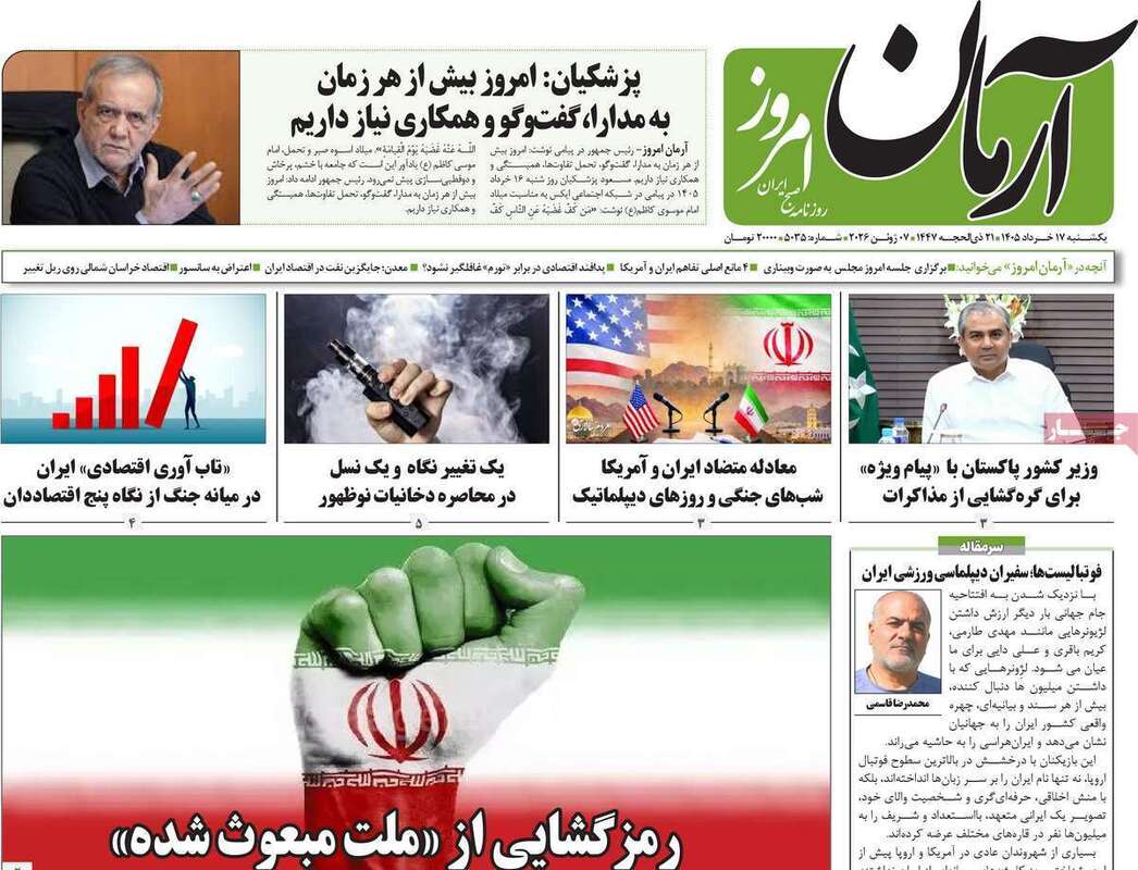 صفحه اول روزنامه‌های سیاسی امروز 17 خرداد