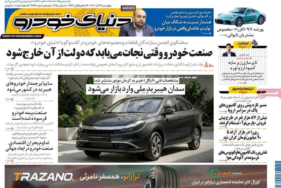 صفحه اول روزنامه‌های اقتصادی امرروز 19آذر