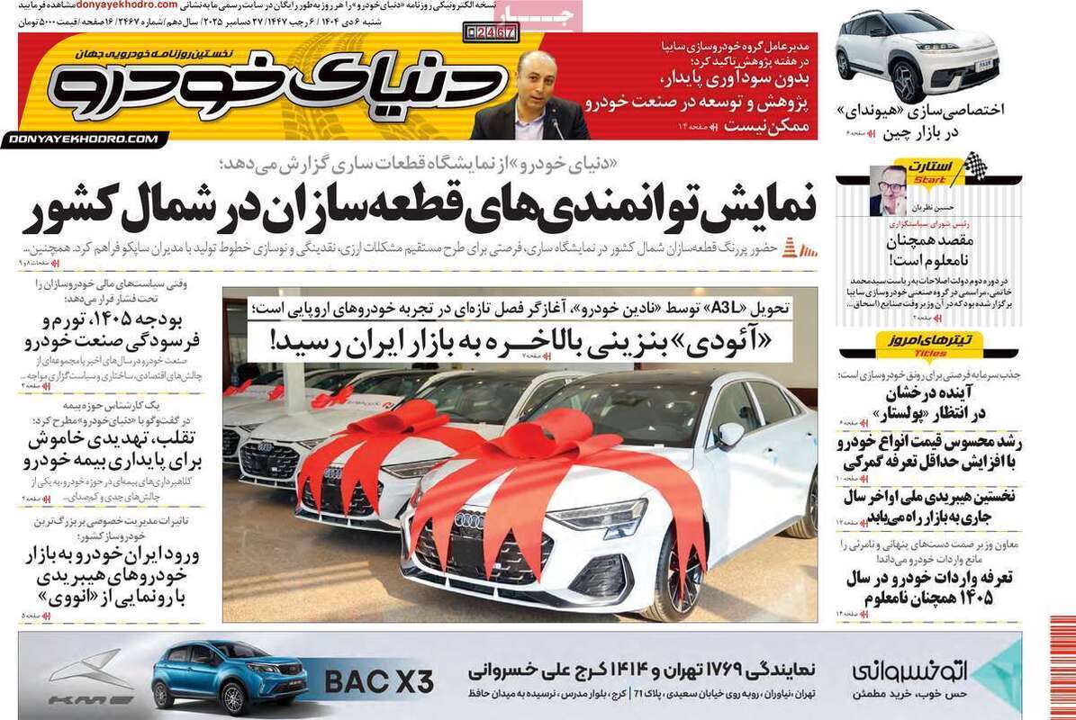 صفحه اول روزنامه‌های اقتصادی امروز  6 دی
