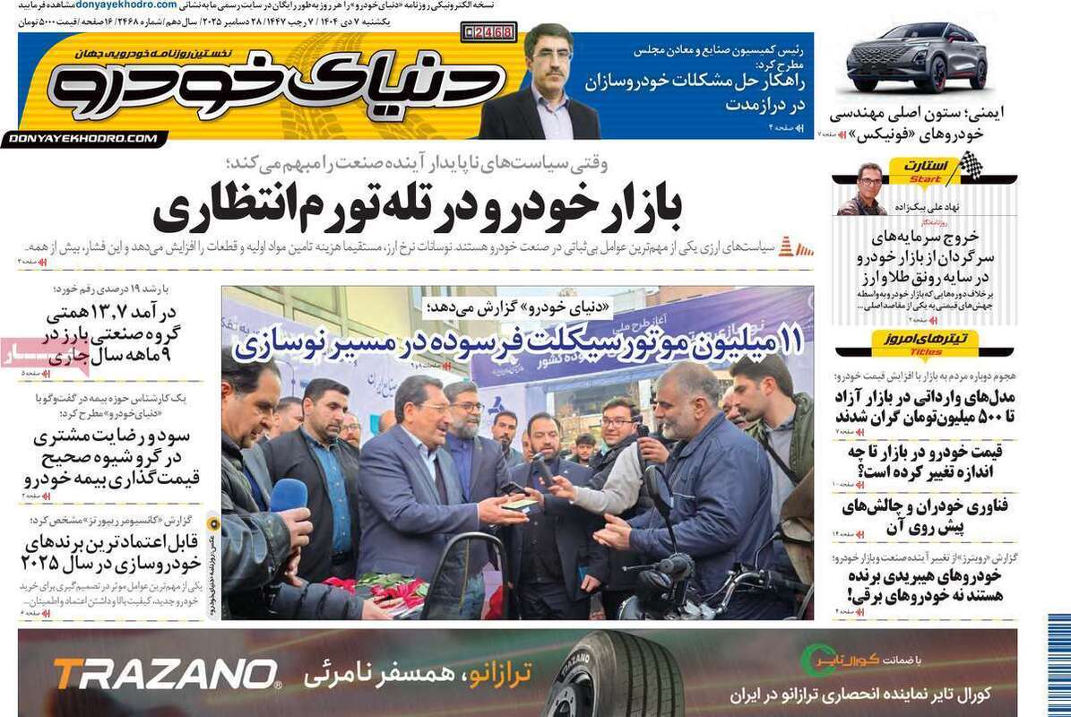 صفحه اول روزنامه‌های اقتصادی امروز  7 دی