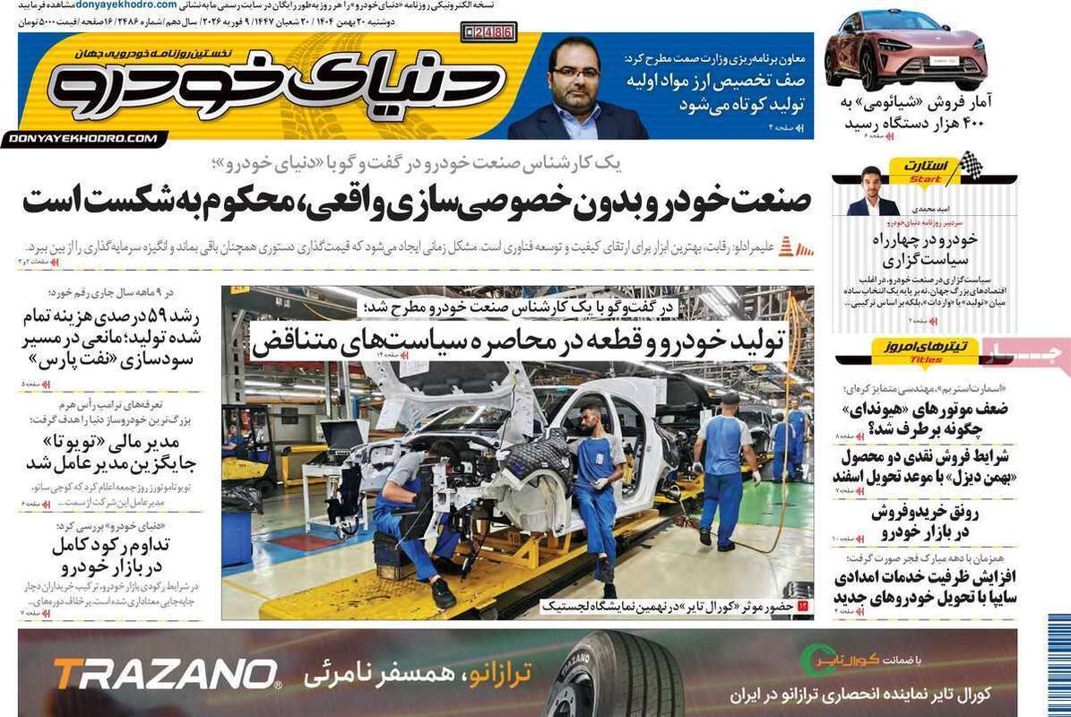 صفحه اول روزنامه‌های اقتصادی امروز 20 بهمن