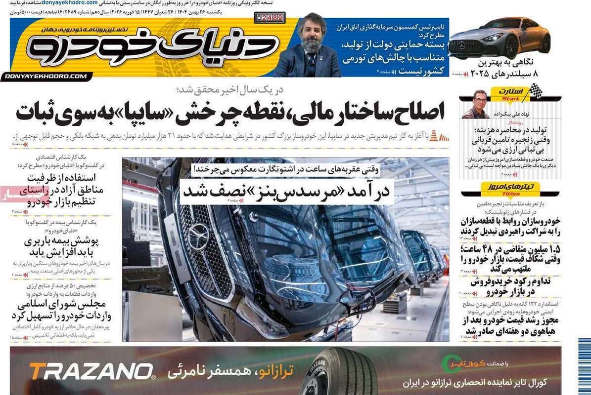 صفحه اول روزنامه‌های اقتصادی امروز 26 بهمن