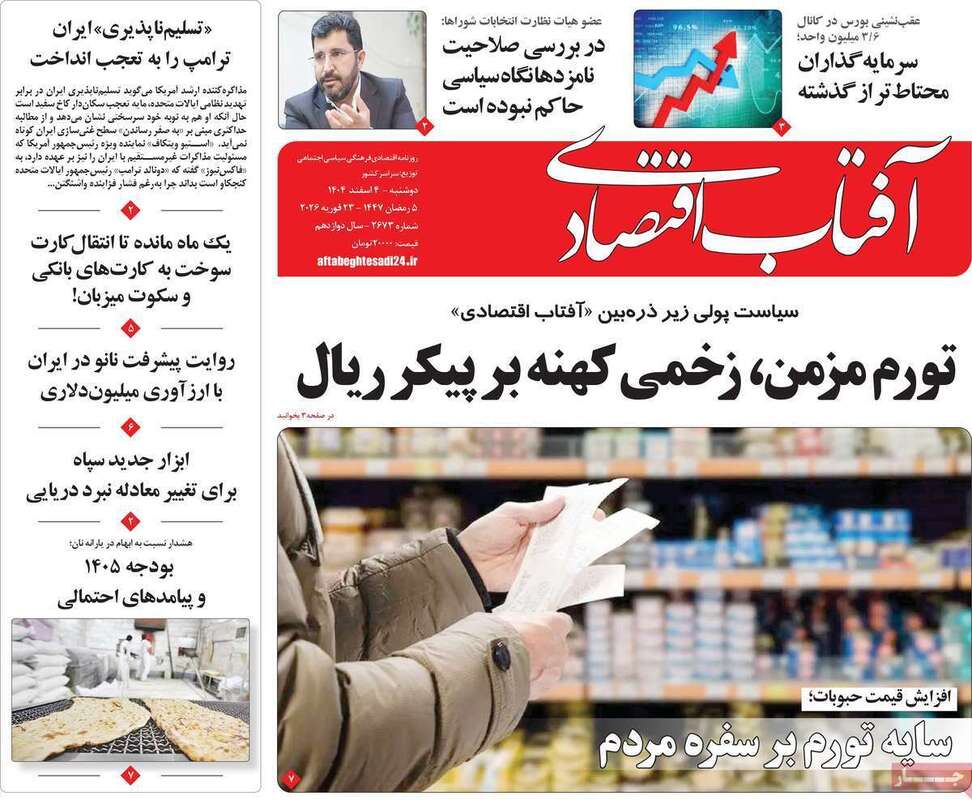 صفحه اول روزنامه‌های اقتصادی امروز 4 اسفند