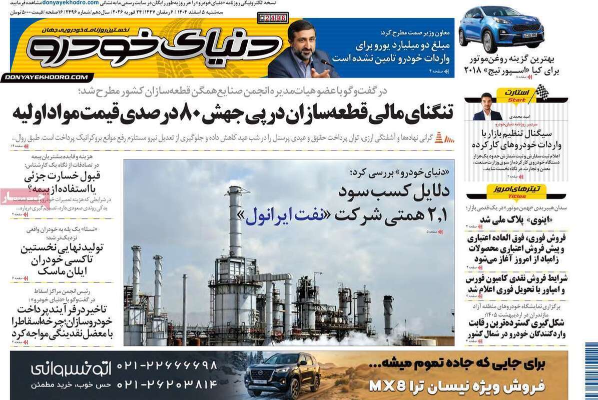 صفحه اول روزنامه‌های اقتصادی امروز 5 اسفند