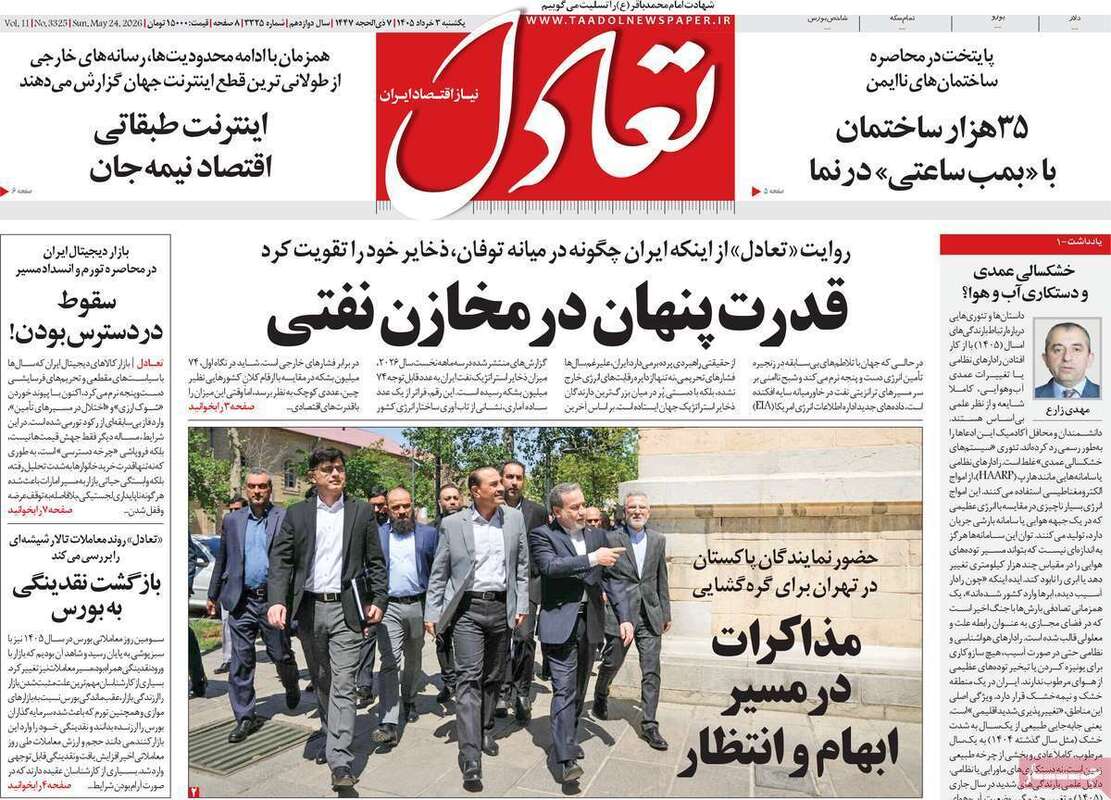 صفحه اول روزنامه‌های اقتصادی امروز 3 خرداد