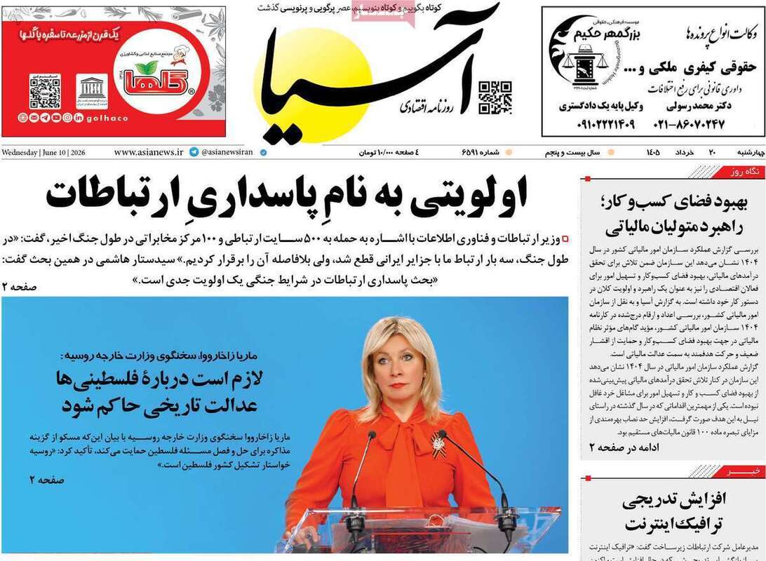 صفحه اول روزنامه‌های اقتصادی امروز 20 خرداد