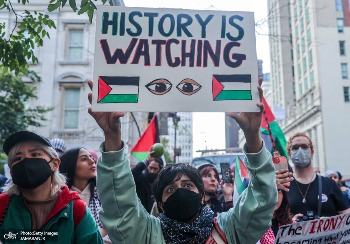 تظاهرات ضد اسرائیل و دفاع از مردم غزه در نیویورک