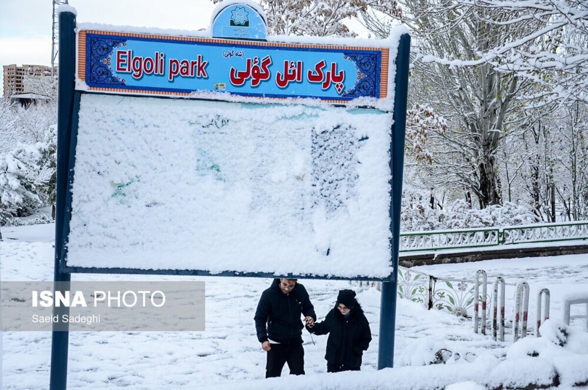 بارش اولین برف پاییزی در تبریز