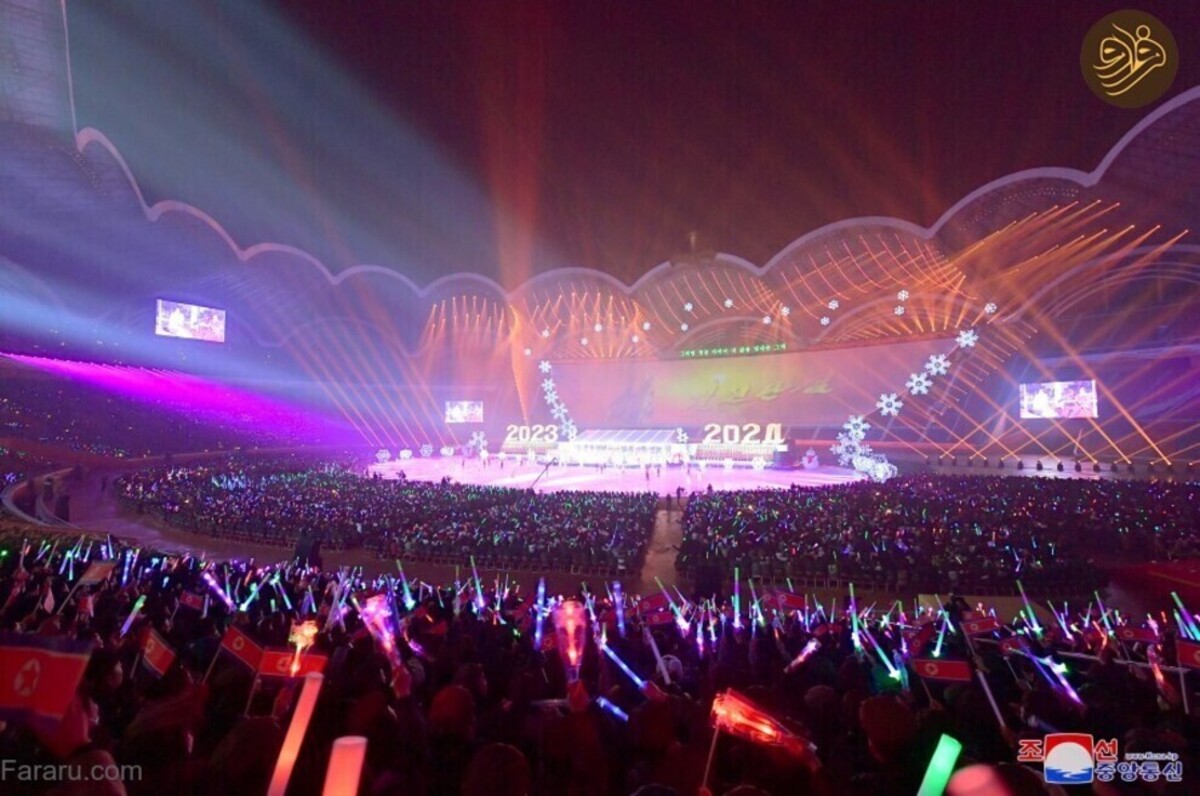 کیم جونگ اون با همسر و دخترش در جشن سال نو میلادی