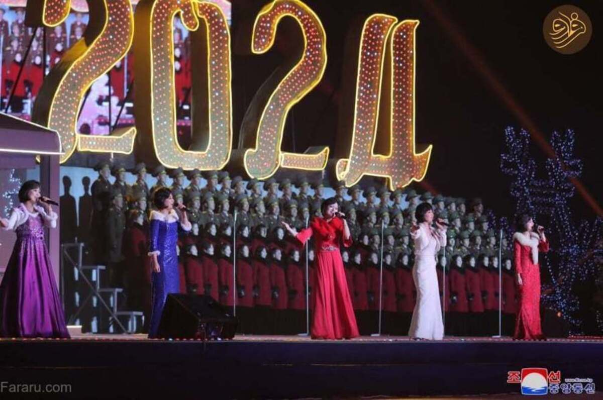 کیم جونگ اون با همسر و دخترش در جشن سال نو میلادی