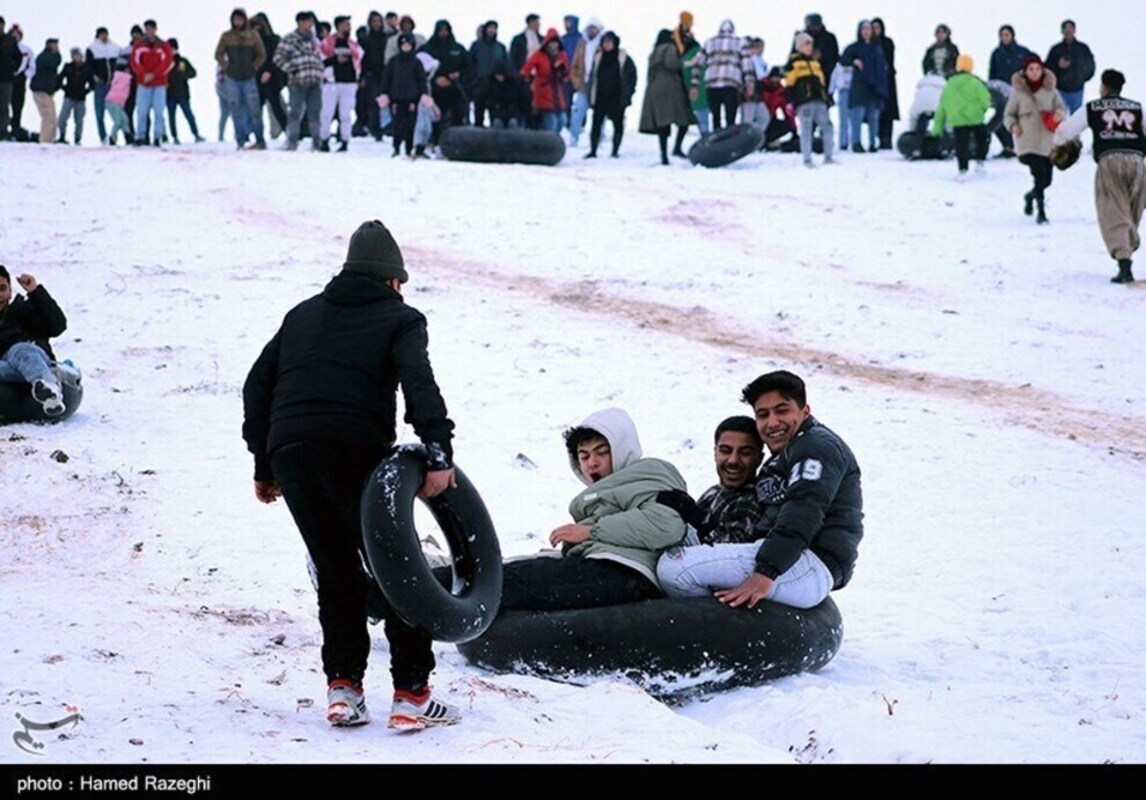 نمایی از تفریحات زمستانی در ابهر