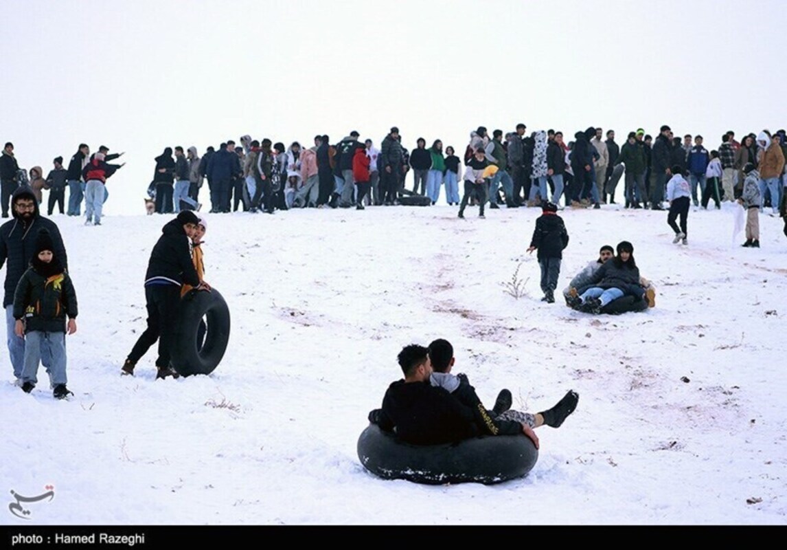 نمایی از تفریحات زمستانی در ابهر