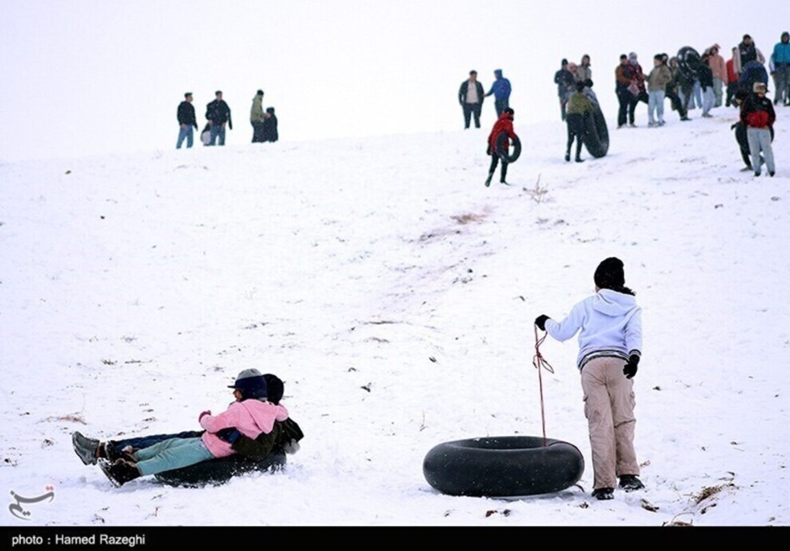 نمایی از تفریحات زمستانی در ابهر