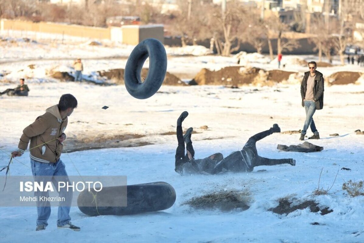  تفریح پرخطر زمستانی در همدان 