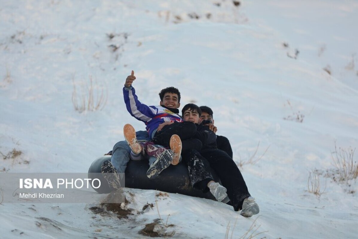  تفریح پرخطر زمستانی در همدان 