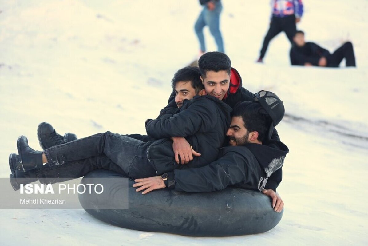  تفریح پرخطر زمستانی در همدان 