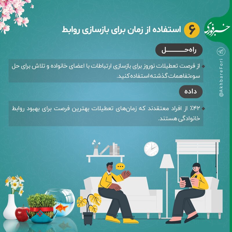 اینفوگرافی/ راهکارهای کنار آمدن با اختلافات خانوادگی در نوروز