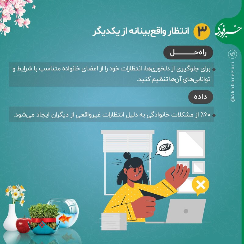 اینفوگرافی/ راهکارهای کنار آمدن با اختلافات خانوادگی در نوروز