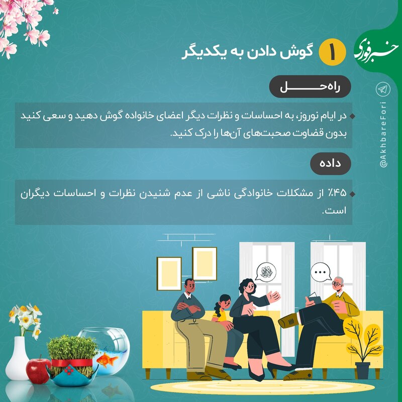 اینفوگرافی/ راهکارهای کنار آمدن با اختلافات خانوادگی در نوروز