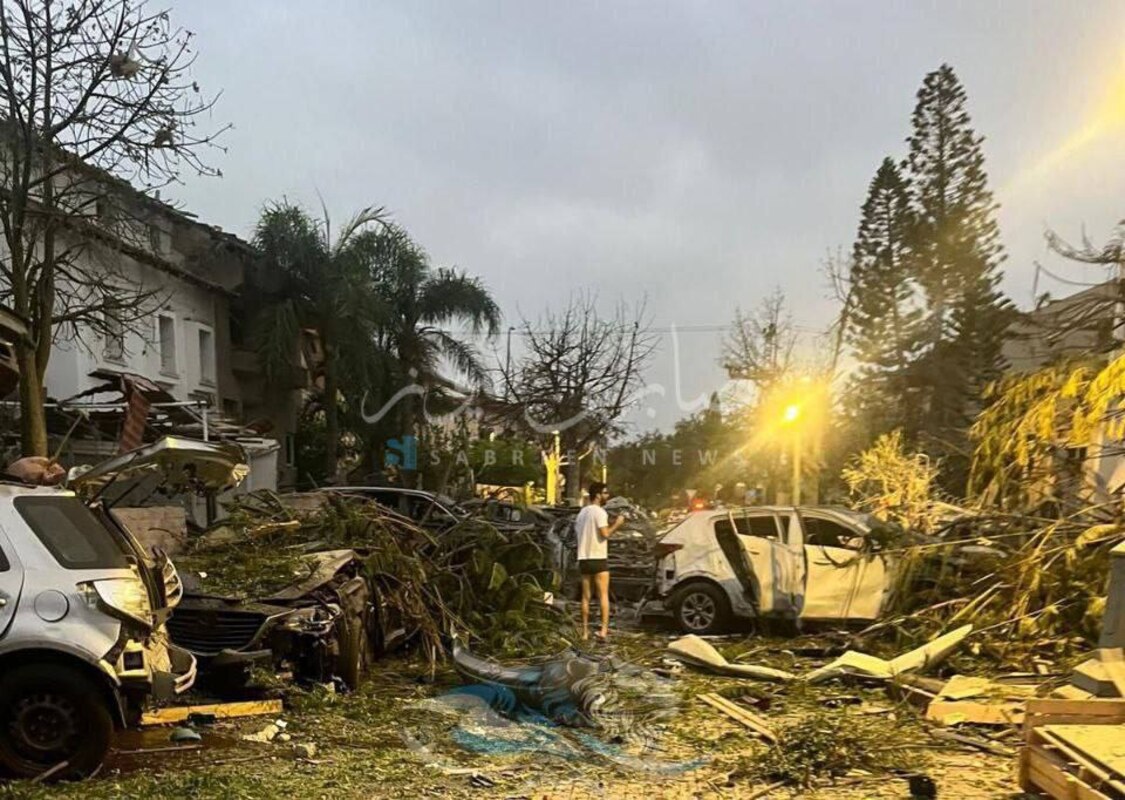  محل اصابت موشک‌های ایرانی در تل‌آویو