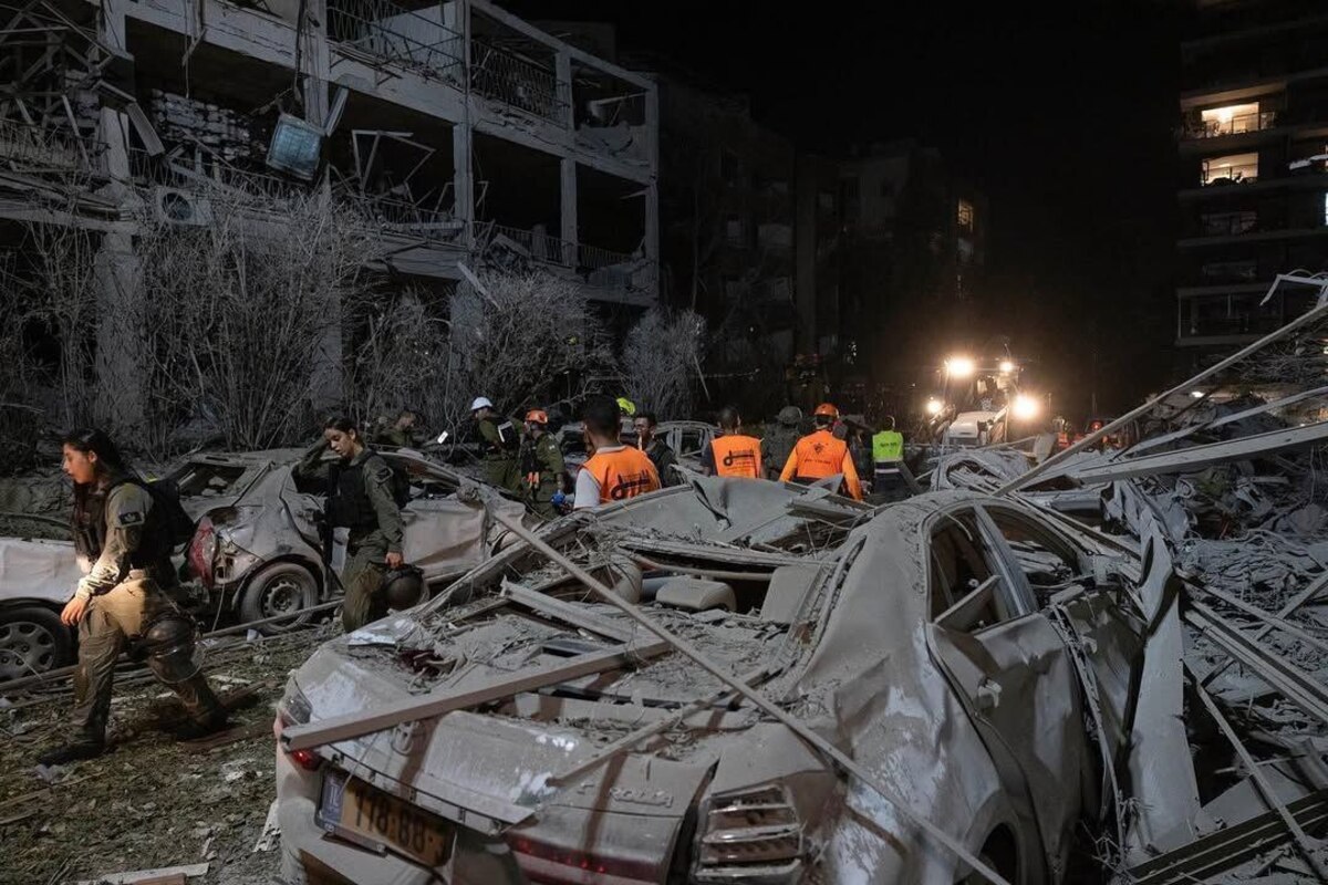  محل اصابت موشک‌های ایرانی در تل‌آویو