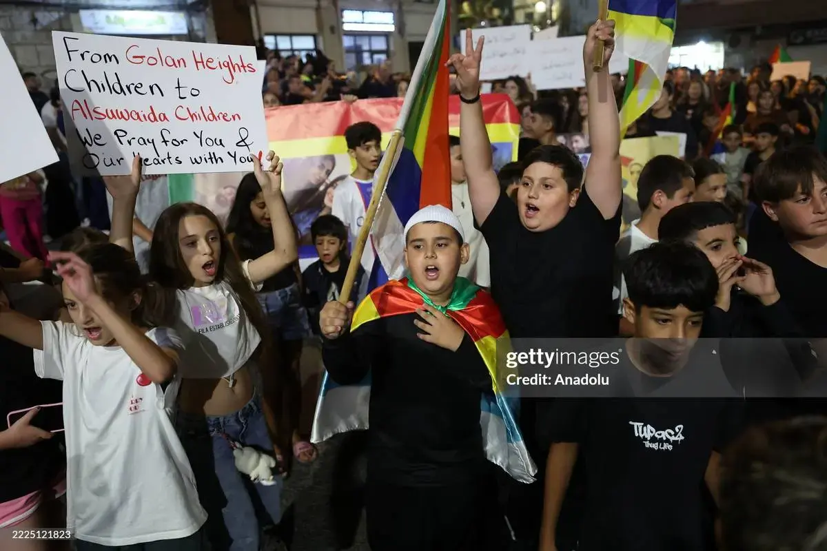 تظاهرات دروزی‌ها در محکومیت درگیری‌ها در سویداء