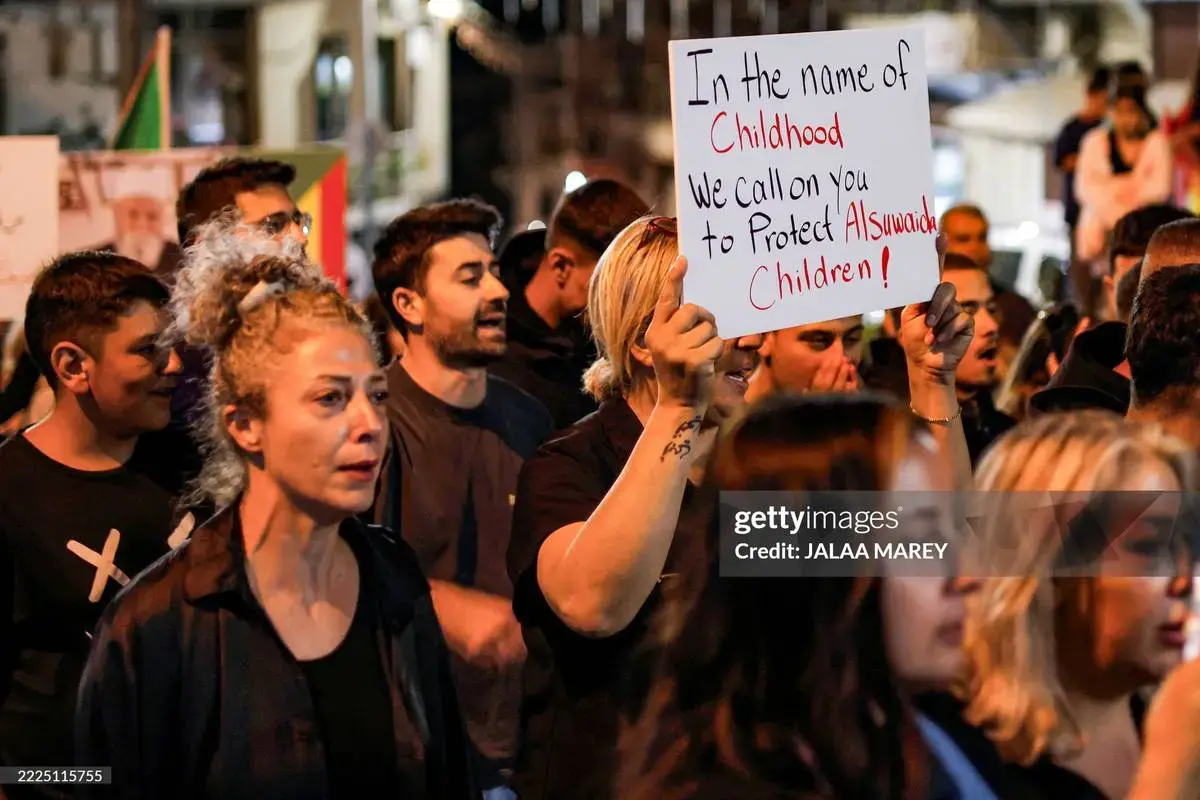 تظاهرات دروزی‌ها در محکومیت درگیری‌ها در سویداء