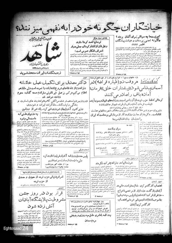 صفحه یک روزنامه‌های ایران