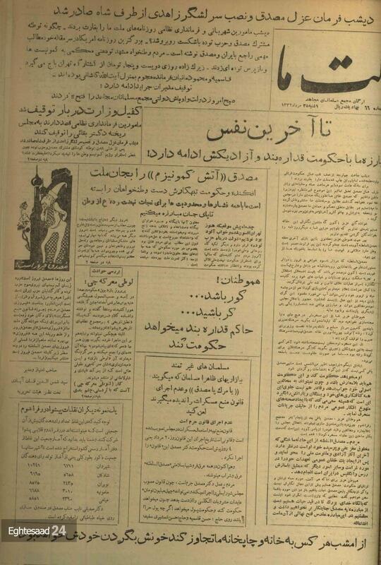 صفحه یک روزنامه‌های ایران