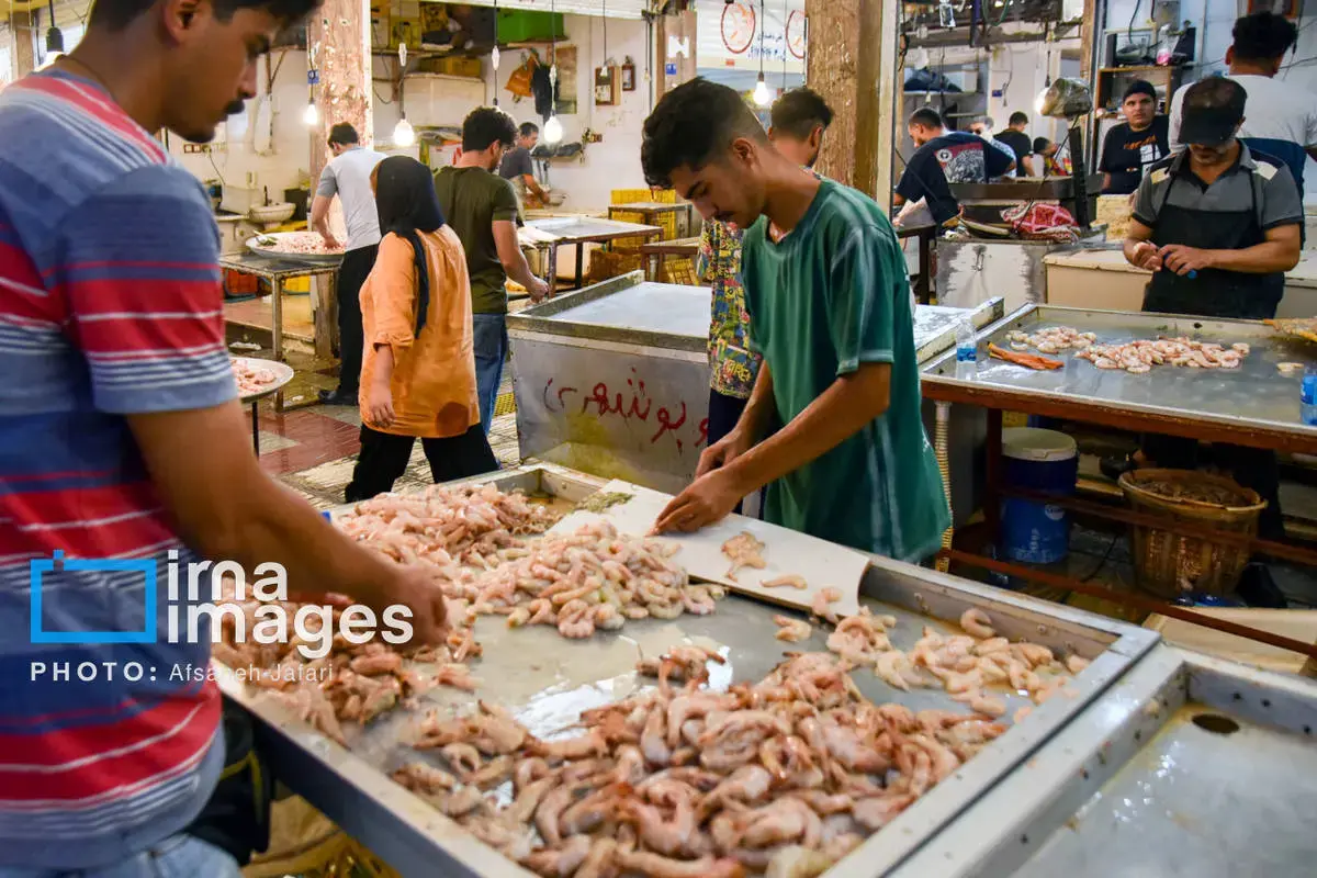 فروش میگو روی لنج؛ طعم دریا