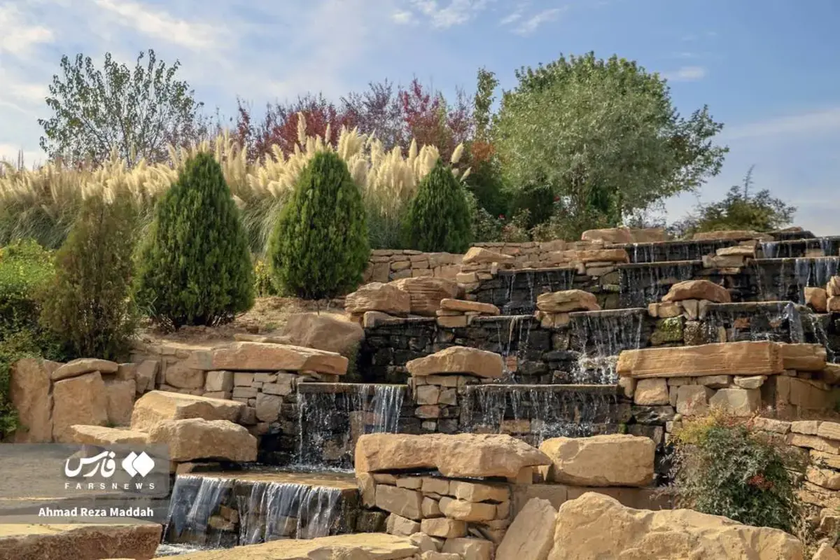 رقص برگ‌های پاییزی در باغ گل‌های شیراز