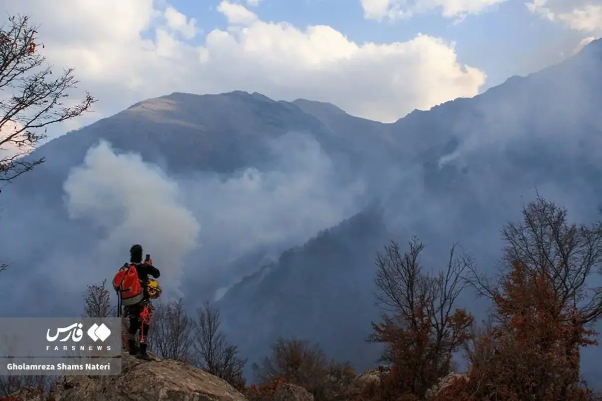 جنگل‌های الیت چالوس در چنگال آتش