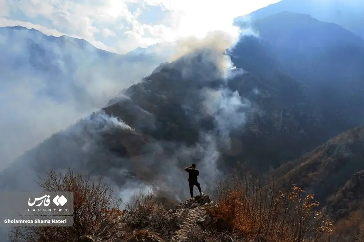 جنگل‌های الیت چالوس در چنگال آتش