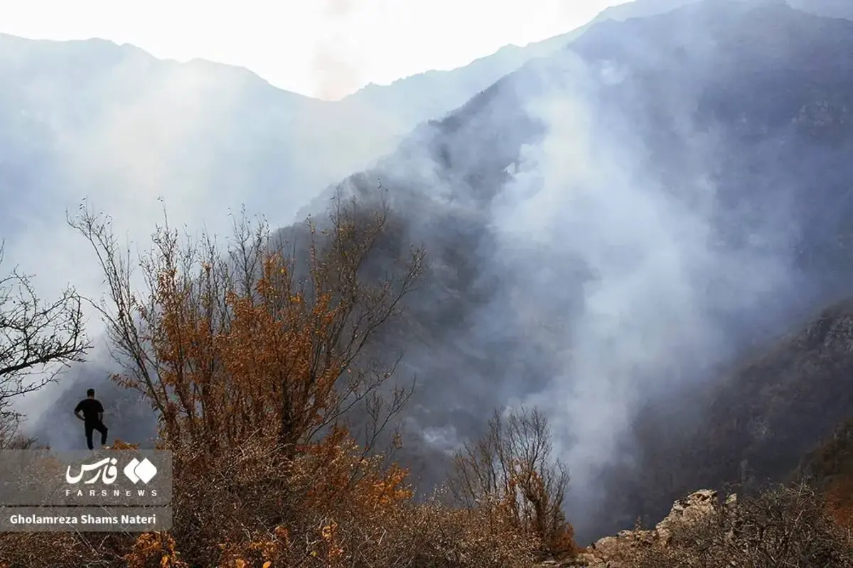 جنگل‌های الیت چالوس در چنگال آتش