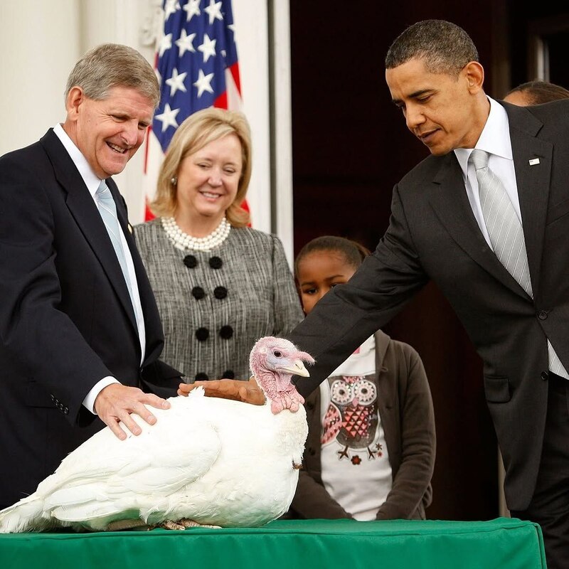 جشن‌های روز شکرگزاری و مراسم عفو بوقلمون توسط رؤسای جمهور سابق آمریکا