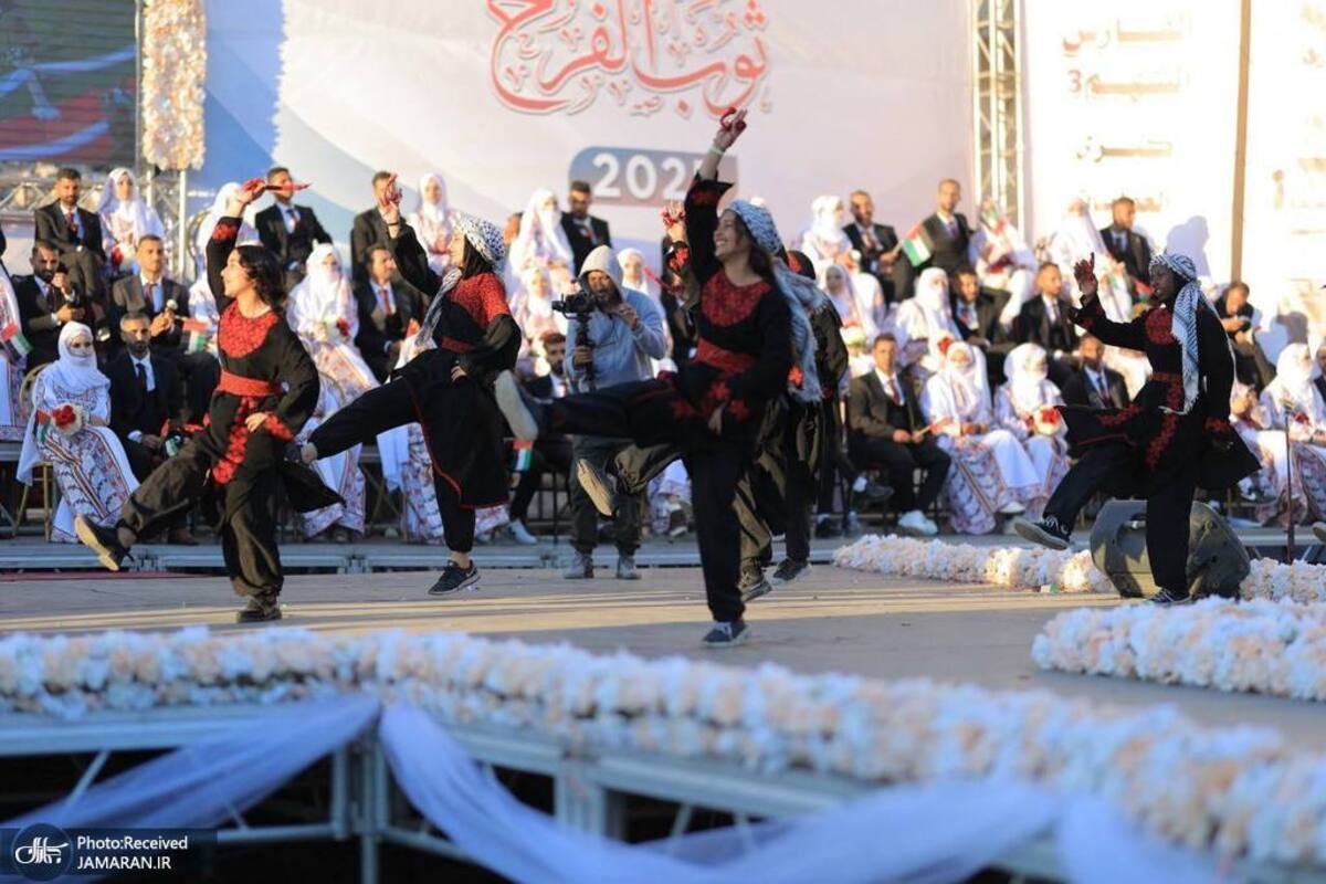 مراسم جشن عروسی ۵۴ زوج در غزه