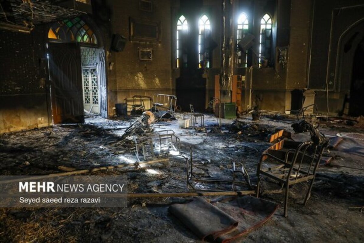 خسارات وارده به مسجد ابوذر تهران