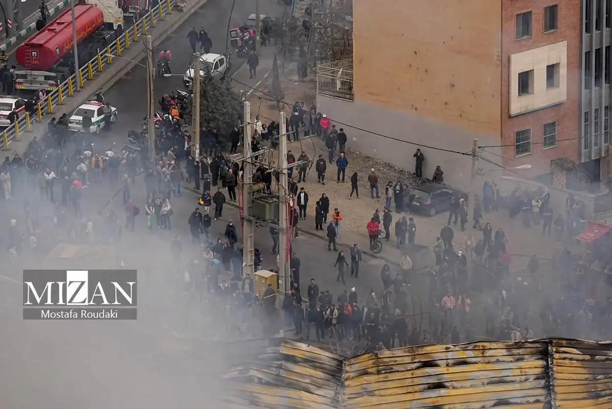 آتش سوزی گسترده بازارچه جنت آباد تهران 