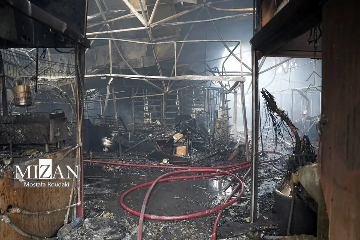 آتش سوزی گسترده بازارچه جنت آباد تهران 