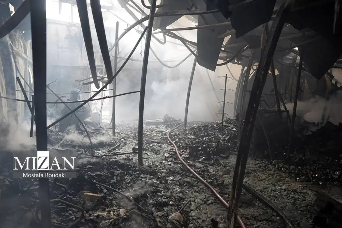 آتش سوزی گسترده بازارچه جنت آباد تهران 